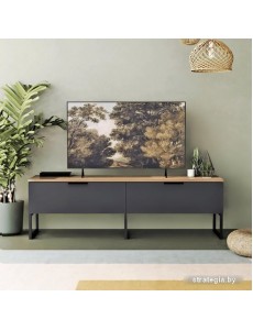 Тумба Crafto Рокки 02 1500x380x470 (черный/дуб)