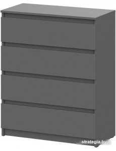 Комод NN мебель Денвер 4 ящика 00-00111602 (графит серый)