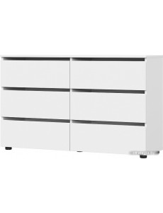 Комод NN мебель Токио 6 ящиков 00-00106110 (белый текстурный)