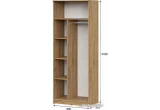 Шкаф распашной NN мебель ШК 2 (дуб золотой)