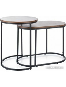 Журнальный столик Signal Twingo (2 шт, орех/черный мат)