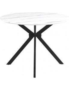 Кухонный стол Signal Aster ASTERBC100 (белый мрамор/черный матовый)