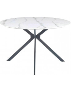 Кухонный стол Signal Aster ASTERBC120 (белый мрамор/черный матовый)
