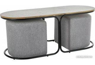 Signal Dual (+ 2 пуфа, дуб артизан/черный/серый)