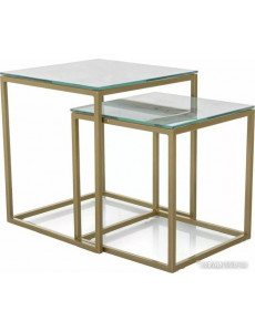 Журнальный столик Signal Gloria II (2 шт, белый мрамор/золотой)