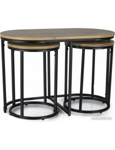 Журнальный столик Signal Twix (3 шт, дуб артизан/черный)