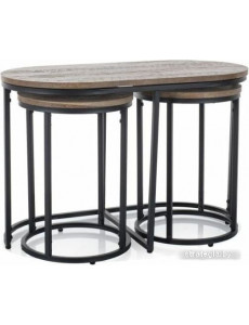 Журнальный столик Signal Twix (3 шт, орех винтажный/черный)