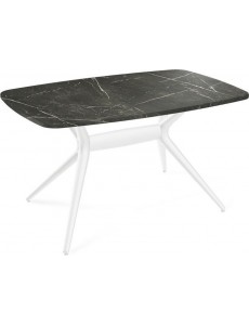 Кухонный стол Sheffilton SHT-TU30-2/TT41 120/80 МДФ бочкообразная (белый/сангай)