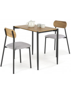 Обеденная группа Halmar Nando стол+ 2 стула (натуральный/черный/серый)