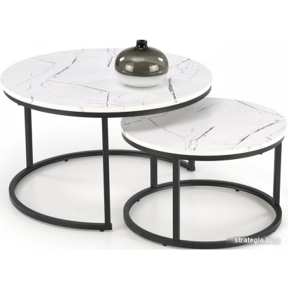 Halmar Java 2 стола (белый мрамор/черный)