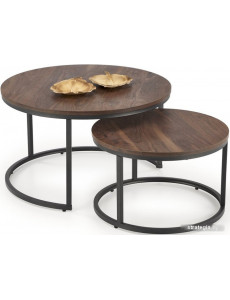 Журнальный столик Halmar Java 2 стола (орех/черный)