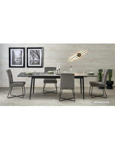 Кухонный стол Halmar Charles раскладной 180-260/90/76 (серый мрамор/черный)