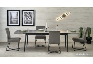 Halmar Charles раскладной 180-260/90/76 (серый мрамор/черный)