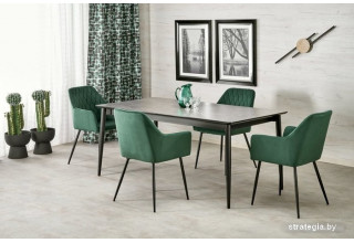 Halmar Charles раскладной 180-260/90/76 (серый мрамор/черный)