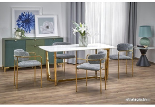 Halmar Clemente 160/90/76 (белый мрамор/золотой)