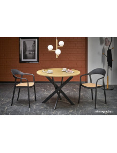 Кухонный стол Halmar Edgar 100/76 (дуб золотой/черный)