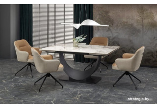 Halmar Fernando раскладной 160-240/92/75 (белый мрамор/черный)