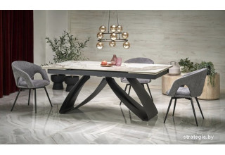 Halmar Hilario раскладной 180-260/90/75 (белый мрамор/черный)