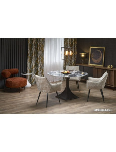 Кухонный стол Halmar Manuel 120/77 (черный мрамор/черный)