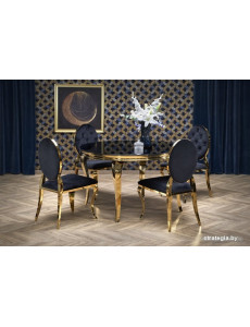 Кухонный стол Halmar Reginald 2 120/76 (черный/золотой)