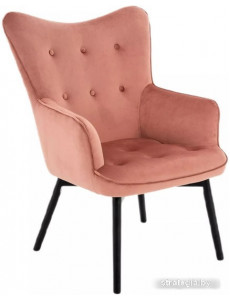 Интерьерное кресло Signal Carmen Velvet Bluvel 52 (античный розовый/черный мат)