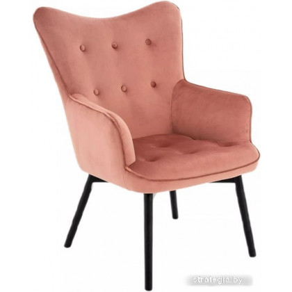Интерьерное кресло Signal Carmen Velvet Bluvel 52 (античный розовый/черный мат)