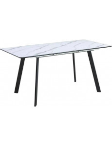 Кухонный стол Signal Bari BARIBMAC120 (белый мрамор/черный матовый)