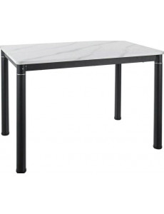 Кухонный стол Signal Damar DAMARBC110 (белый мрамор/черный матовый)