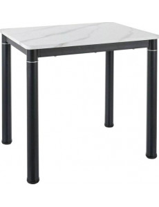 Кухонный стол Signal Damar DAMARBC80 (белый мрамор/черный матовый)