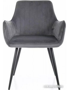 Стул с подлокотниками Signal Apple Velvet Bluvel 14 (темно-серый/черный)