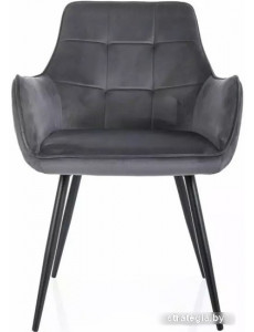 Стул с подлокотниками Signal Lemon Velvet 14 (темно-серый/черный)