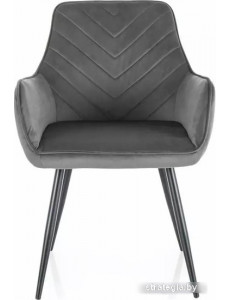 Стул с подлокотниками Signal Fig Velvet 14 (темно-серый/черный)