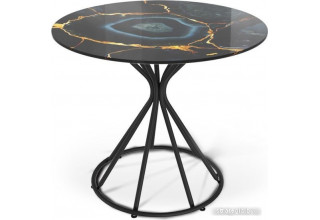 Кухонный стол Sheffilton SHT-TU4-1/TT32 80 стекло/МДФ (черный/титановый кварц)