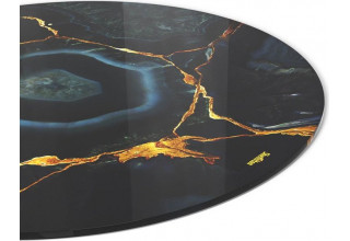 Кухонный стол Sheffilton SHT-TU4-1/TT32 80 стекло/МДФ (черный/титановый кварц)