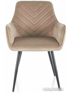 Стул с подлокотниками Signal Fig Velvet 8 (бежевый/черный)