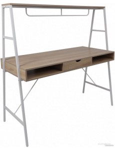 Стол AksHome Vector (светлый дуб/белый металл)
