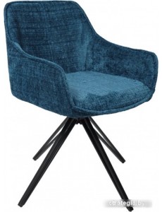 Стул с подлокотниками AksHome Connor (синий велюр букле GY70-23/черный)