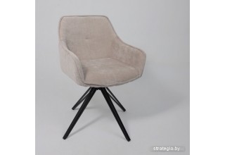 Стул с подлокотниками AksHome Connor (слоновая кость велюр TYN997-4/черный)