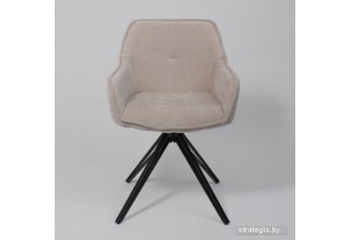 Стул с подлокотниками AksHome Connor (слоновая кость велюр TYN997-4/черный)