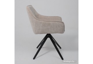 Стул с подлокотниками AksHome Connor (слоновая кость велюр TYN997-4/черный)