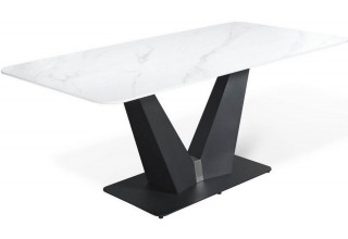 Кухонный стол Sheffilton SHT-T78 (белый мрамор/черный)