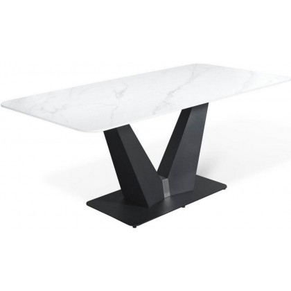 Кухонный стол Sheffilton SHT-T78 (белый мрамор/черный)