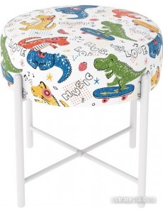 Пуфик Sheffilton KIDS SHT-B4 (диномикс/белый муар)