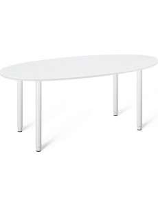 Кухонный стол Sheffilton SHT-TU65/TT 120/80 МДФ овальный (белый/белоснежная шагрень)