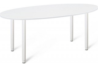 Кухонный стол Sheffilton SHT-TU65/TT 120/80 МДФ овальный (белый/белоснежная шагрень)