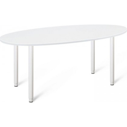 Кухонный стол Sheffilton SHT-TU65/TT 120/80 МДФ овальный (белый/белоснежная шагрень)