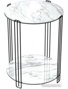 Журнальный столик Sheffilton SHT-CT34 (черный муар/белый мрамор)