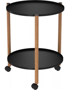 Журнальный столик Sheffilton SHT-CT62 (черный муар/светлый орех)