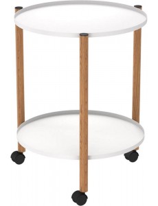 Журнальный столик Sheffilton SHT-CT62 (белый муар/светлый орех)