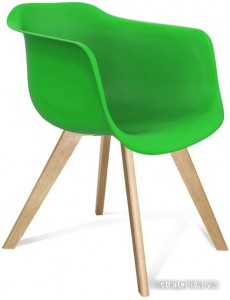 Стул с подлокотниками Sheffilton SHT-ST31/S39 (зеленый/прозрачный лак)
